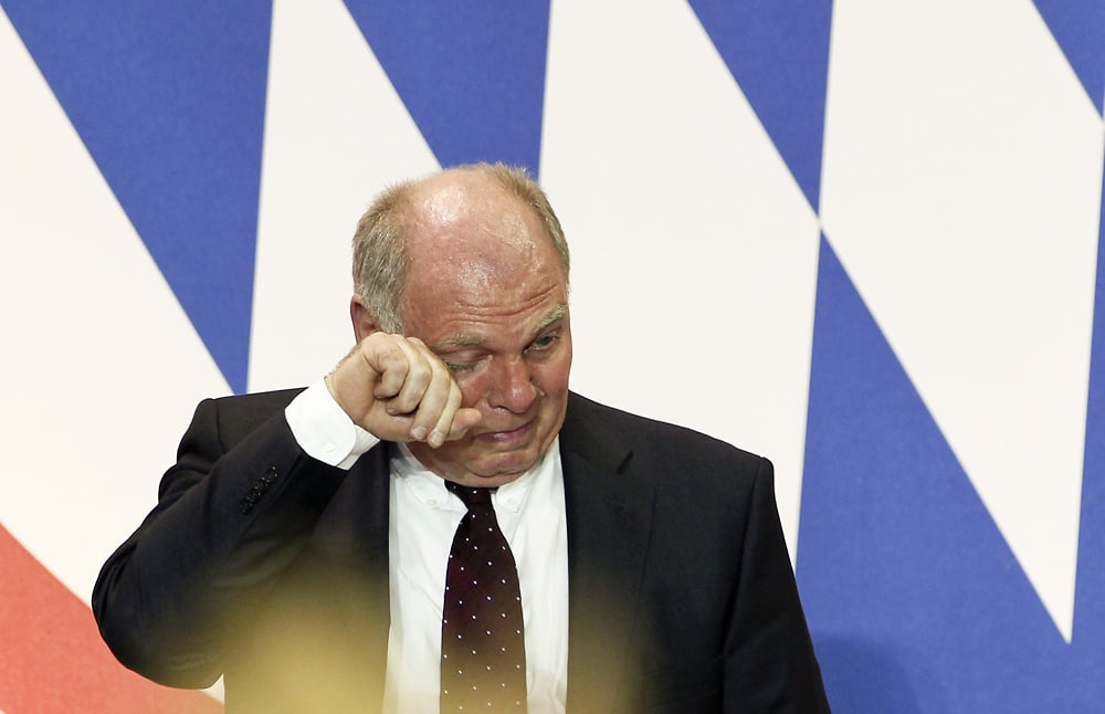 Uli Hoeness is facing jail after being find guilty of tax evasion and sentenced to three and a half years in imprisonment. Photo: Reuters  