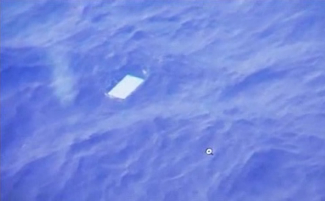 A view of an object floating in the water is seen on a computer screen onboard a Royal New Zealand Air Force plane searching for wreckage from Malaysia Airlines Flight MH370 in the new Indian Ocean search area in this  March 28, 2014 still image taken from video. Photo: Reuters