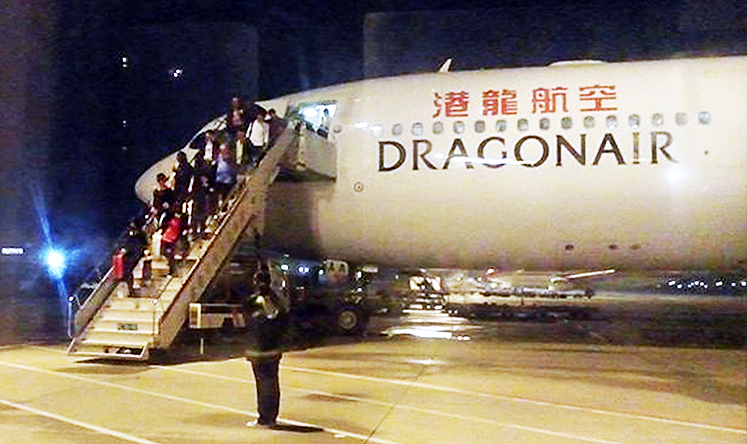 KA875 sits on the tarmac at Shenzhen airport. Photo: SCMP Pictures