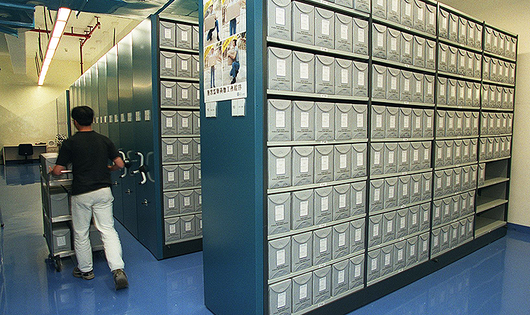 The record repository at the Public Records Office in the Hong Kong Public Records Building in Kwun Tong. Photo: Dustin Shum