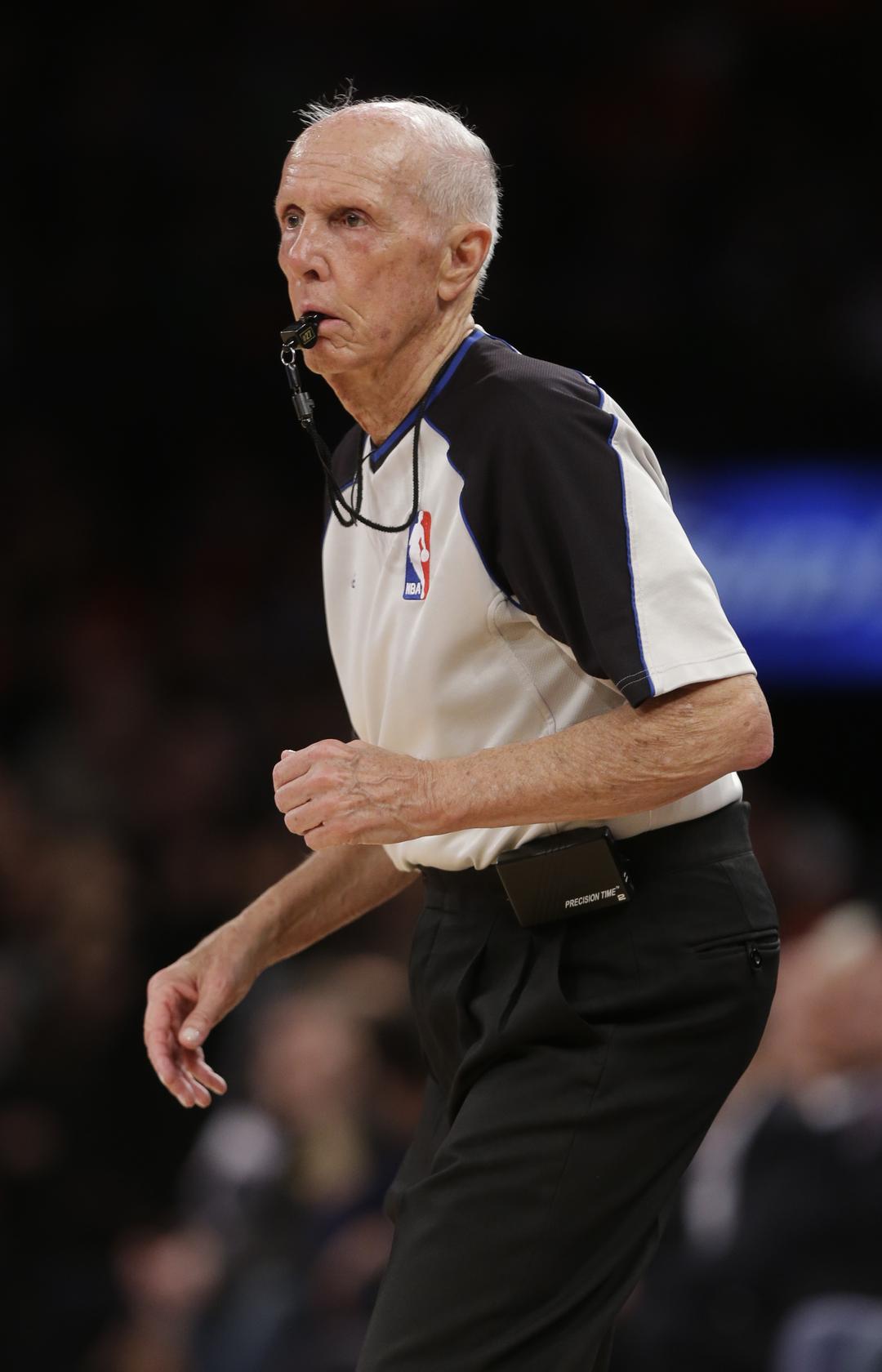 Dick Bavetta in action in his 2,633rd game. Photo: AP