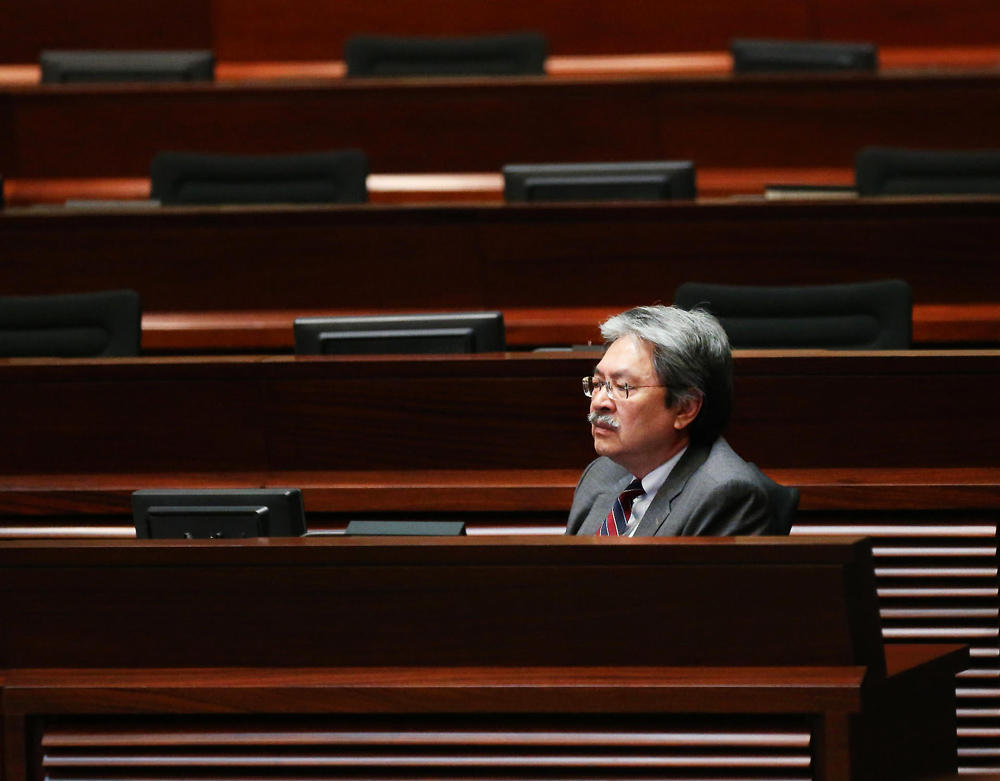 Financial Secretary John Tsang Chun-wah in the Legislative Council yesterday. Photo: Nora Tam