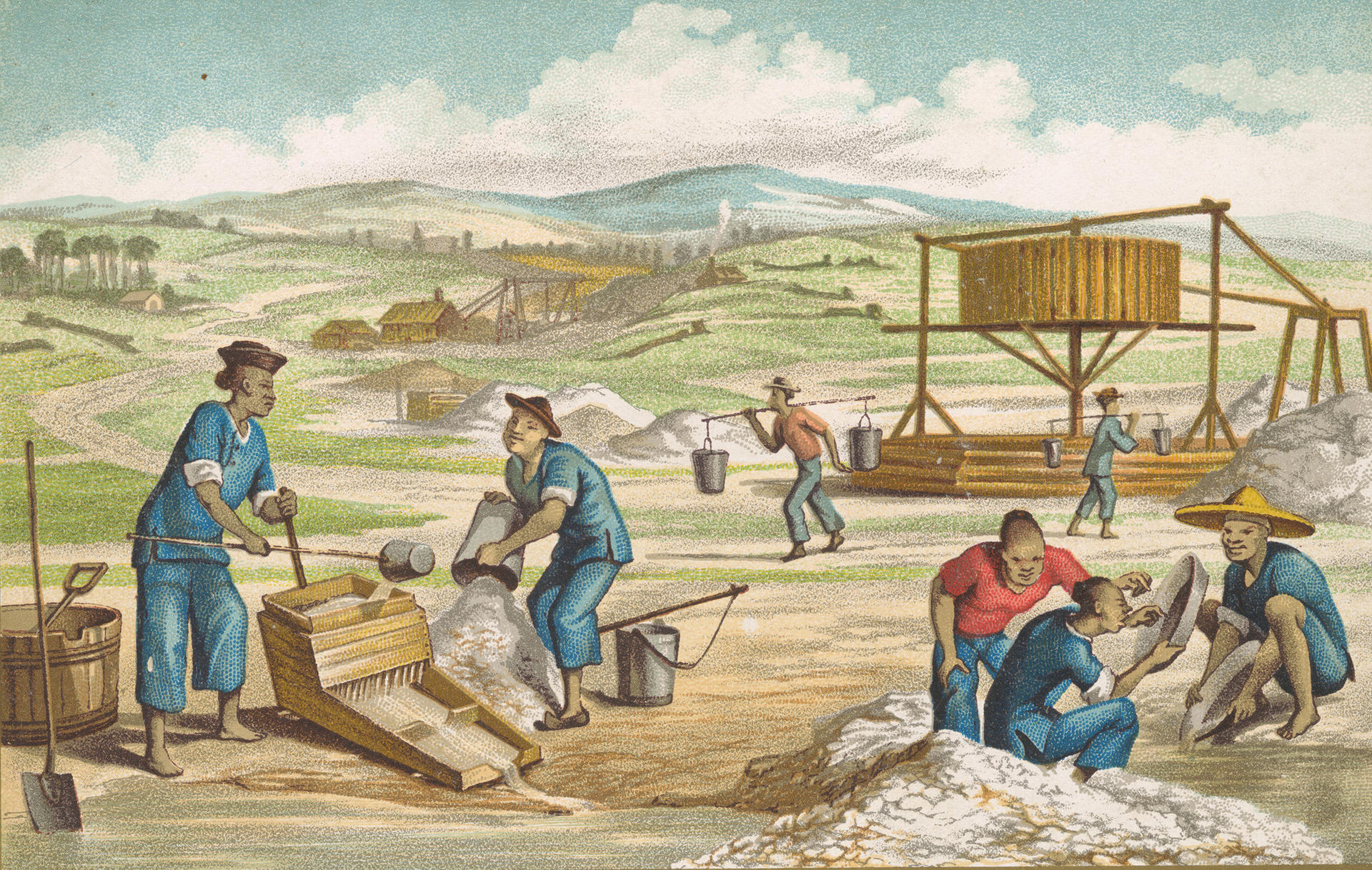 A rendering of a scene in the goldfields