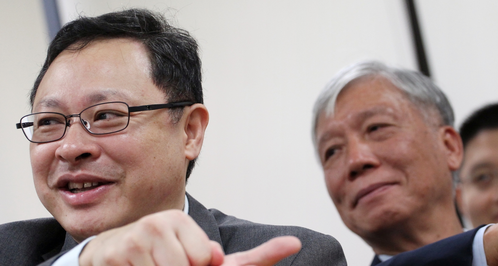 Peter Koon Ho-ming believes that Chu Yiu-ming (pictured right), with Benny Tai Yiu-ting, should not be involved in the Occupy Central movement. Photo: Felix Wong