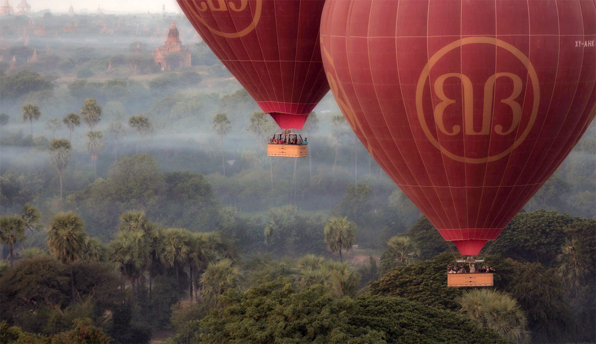 Balloons over Bagan.