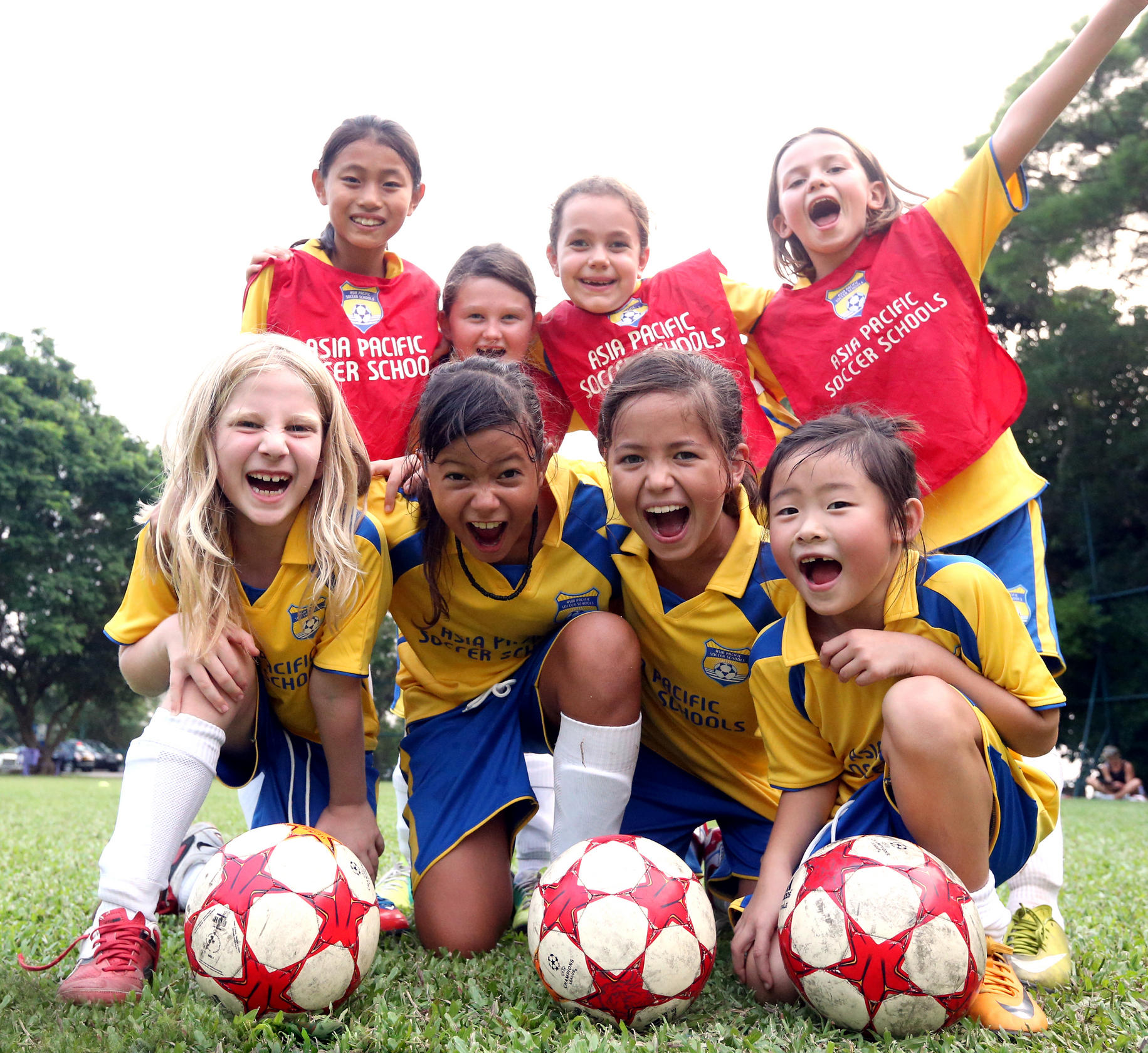Children's training at Asia Pacific Soccer School. The social aspect of sports can encourage children to get involved. Photo: David Wong