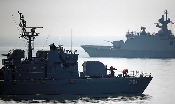 South Korean Navy ships near the disputed waters in the Yellow Sea earlier this month. Photo: AFP