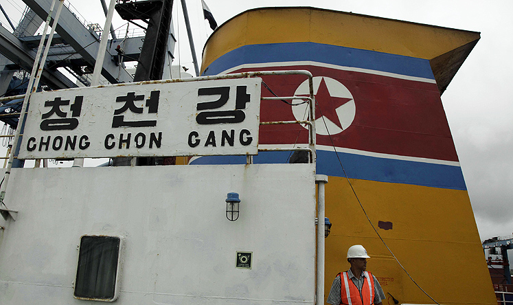 The North Korean ship Chong Chon Gang that was seized as it tried to cross the Panama Canal on its way from Cuba in July 2013. Photo: AP