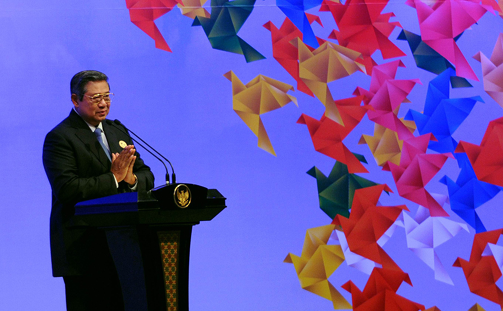 Indonesia's President Susilo Bambang Yudhoyono speaks during the the Open Government Partnership Asia-Pacific Regional Conference in Nusam Dua, Bali on May 6. Photo: AFP