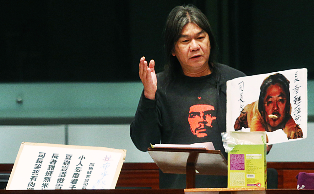 Despite the findings, League of Social Democrats lawmaker "Long Hair" Leung Kwok-hung vowed to continue his filibustering. Photo: David Wong
