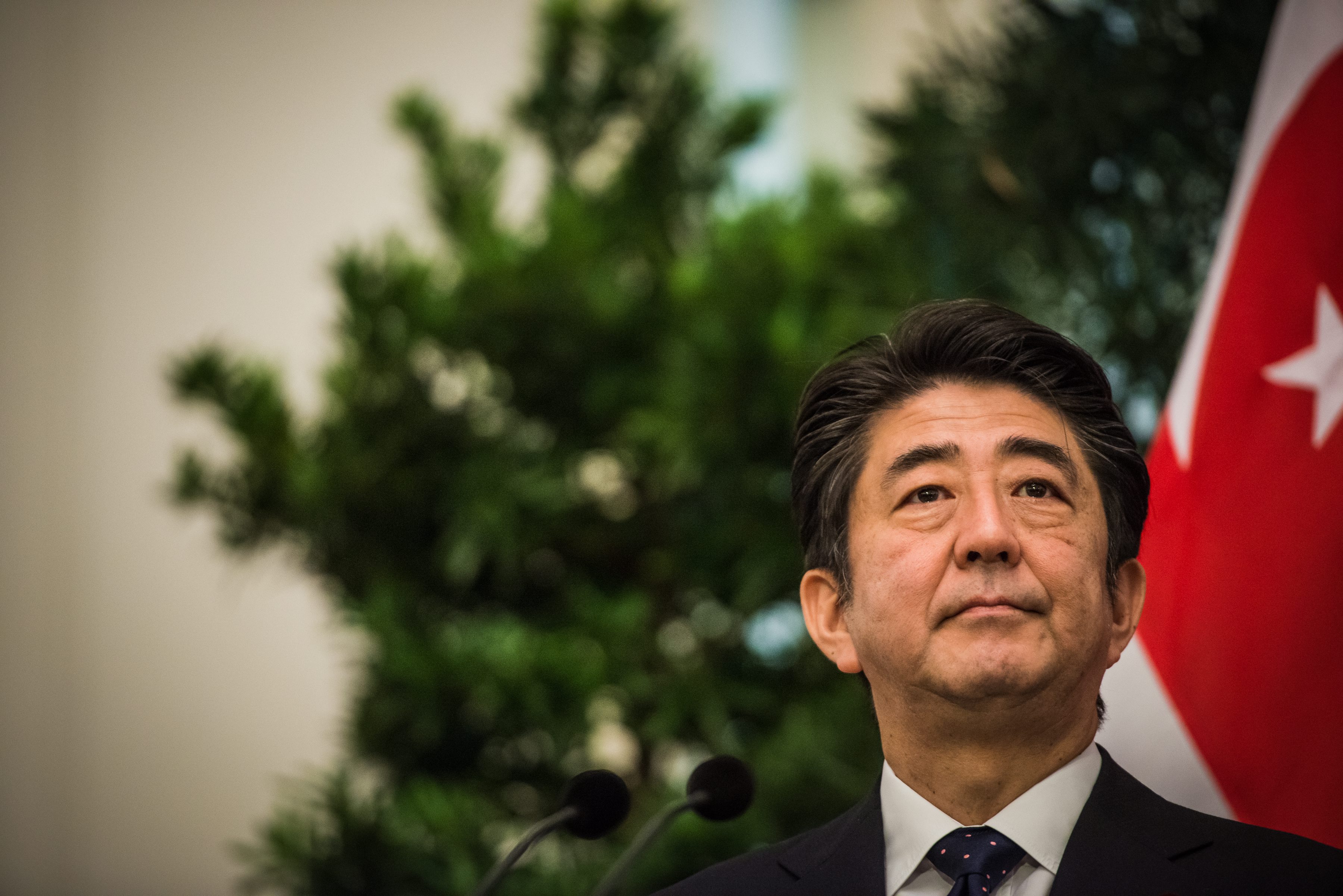 Japanese Prime Minister Shinzo Abe during a visit to Singapore last week. Photo: EPA