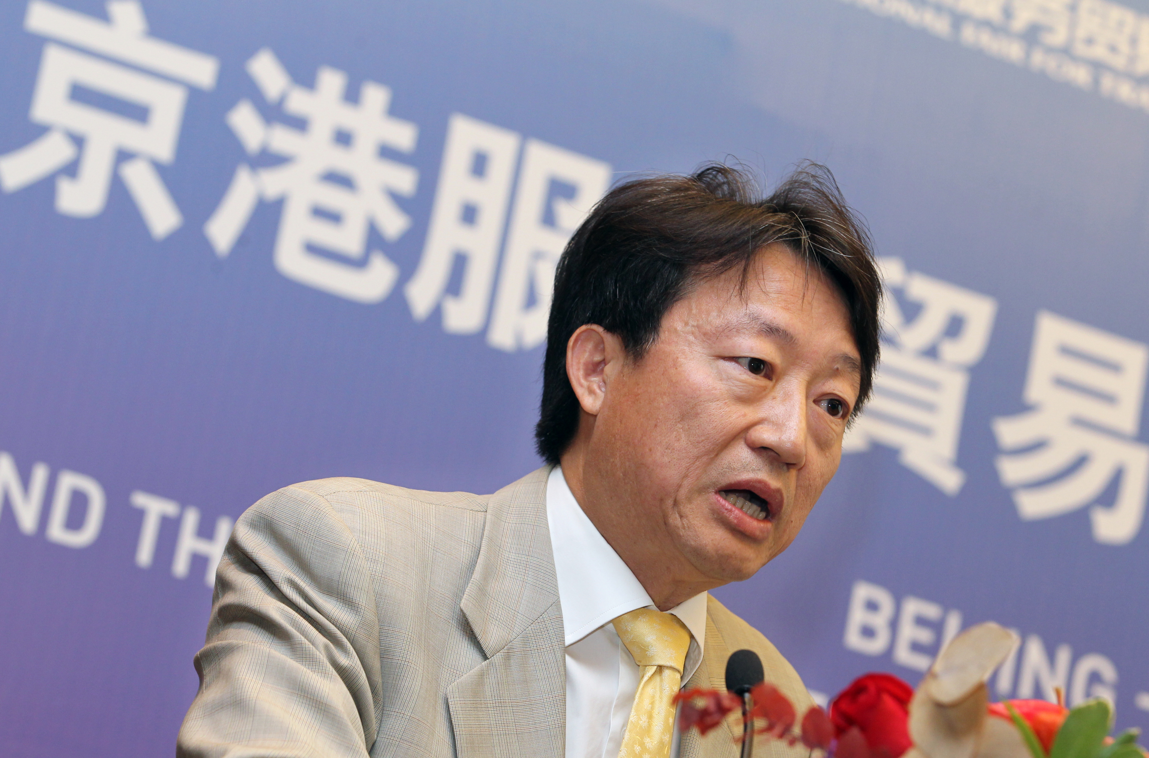 Law Society president Ambrose Lam was widely criticised for refusing to give a sound bite in English. Photo: K. Y. Cheng