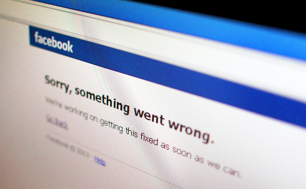 The Facebook error message. Photo: Reuters