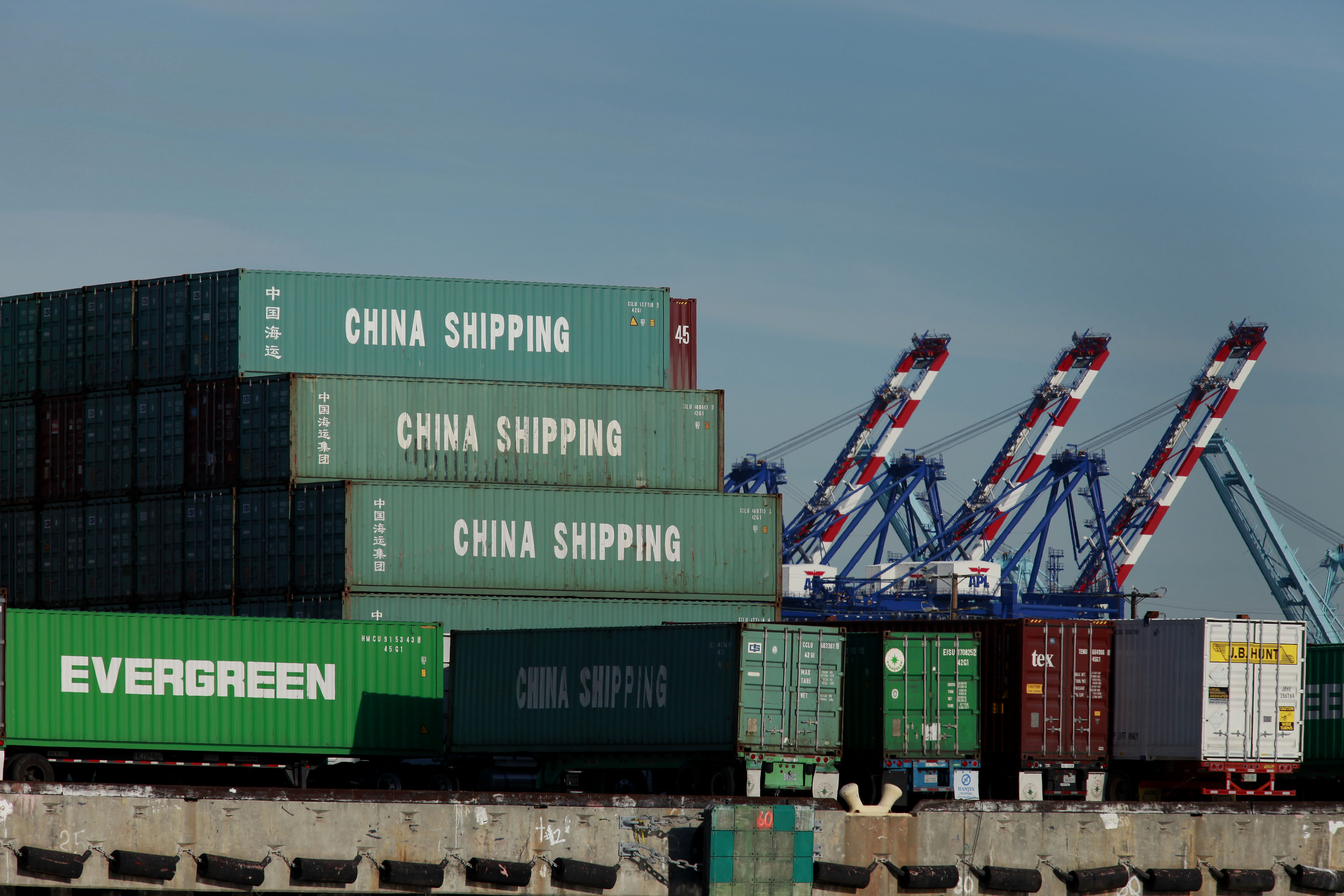 Containers stacked in a Californian port. Given robust US-China trade, this is an ideal focus for a new translation app. Photo: Bloomberg