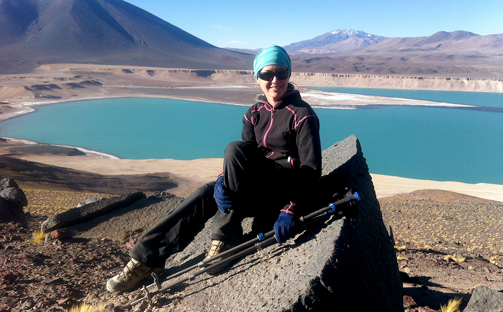 Sophie on an acclimatisation hike near Ojos del Salado, Chile. Photo: Sophie Cairns
