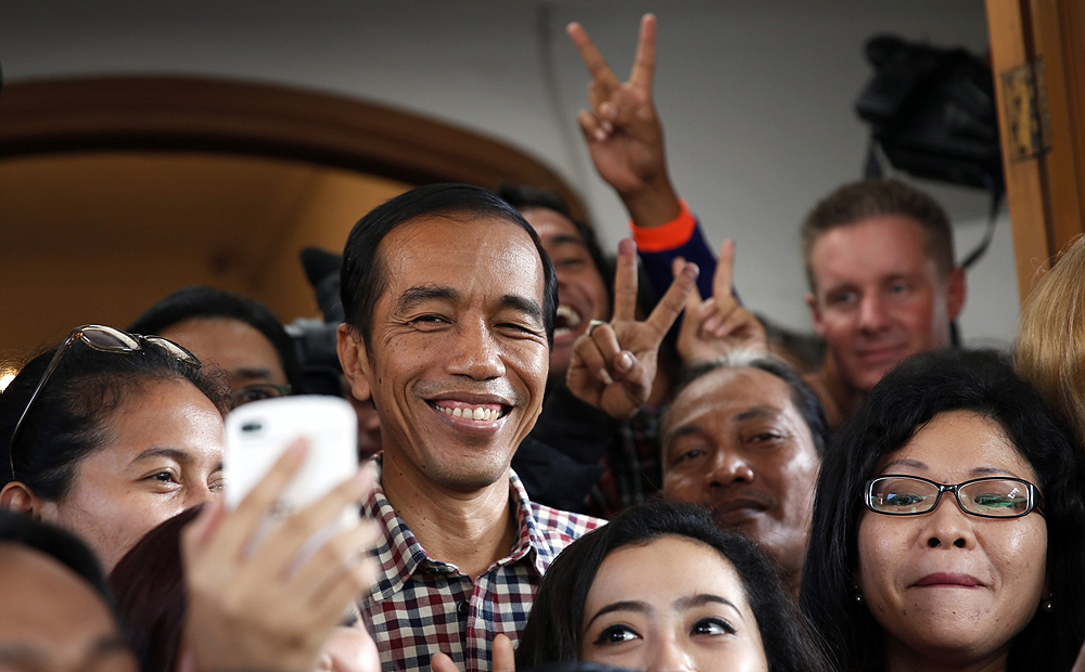 Indonesia presidential candidate Joko "Jokowi" Widodo appears at a press conference in Jakarta on Thursday. Photo: Reuters
