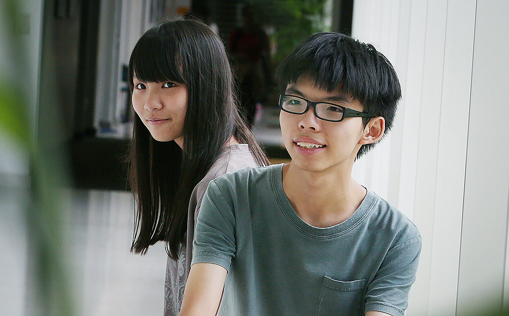 Agnes Chow Ting and Joshua Wong Chi-fung. Photo: Felix Wong