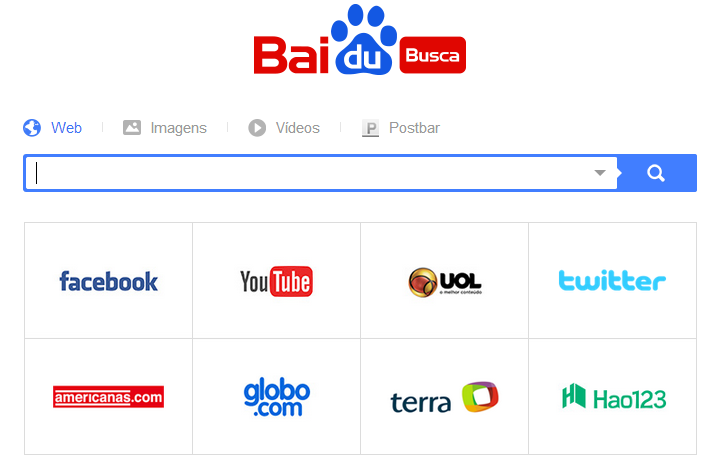 A screenshot of the front page of Baidu Busca. Photo: Tech in Asia