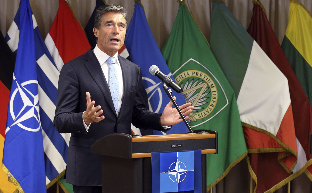 Nato Secretary General Anders Fogh Rasmussen at the Headquarters of Allied Command Operations in Mons, Belgium. Photo: Reuters 