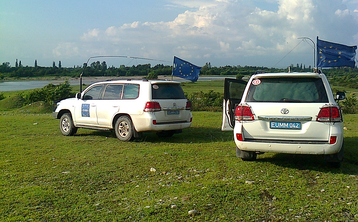 EU monitors at the Georgia-Abkhazia border. Photo: James Donally