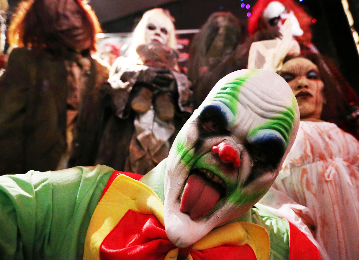 Costumed performers roam the Fright Dome haunted house, billed as one of the five scariest in the United States, which will be operating in Hong Kong for the first time this year. Photo: Sam Tsang