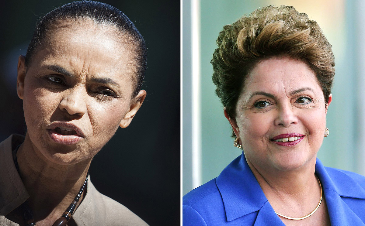Brazil's presidential candidates: Marina Silva of the Brazilian Socialist Party (left) and the incumbent Dilma Rousseff of the Workers' Party. Photos: Reuters