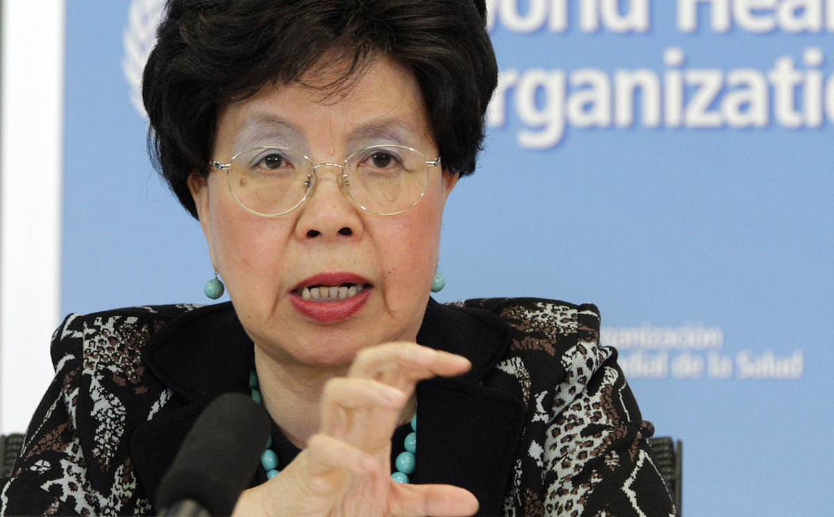 Director-General Margaret Chan addresses the media on support to countries affected by Ebola, at the WHO headquarters in Geneva on Friday. Photo: Reuters