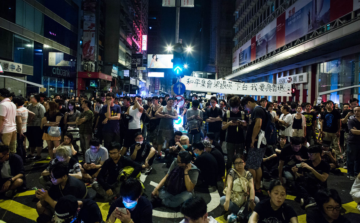 Public altercations between Occupy Central protesters and their opponents were reported yesterday. Photo: Bloomberg