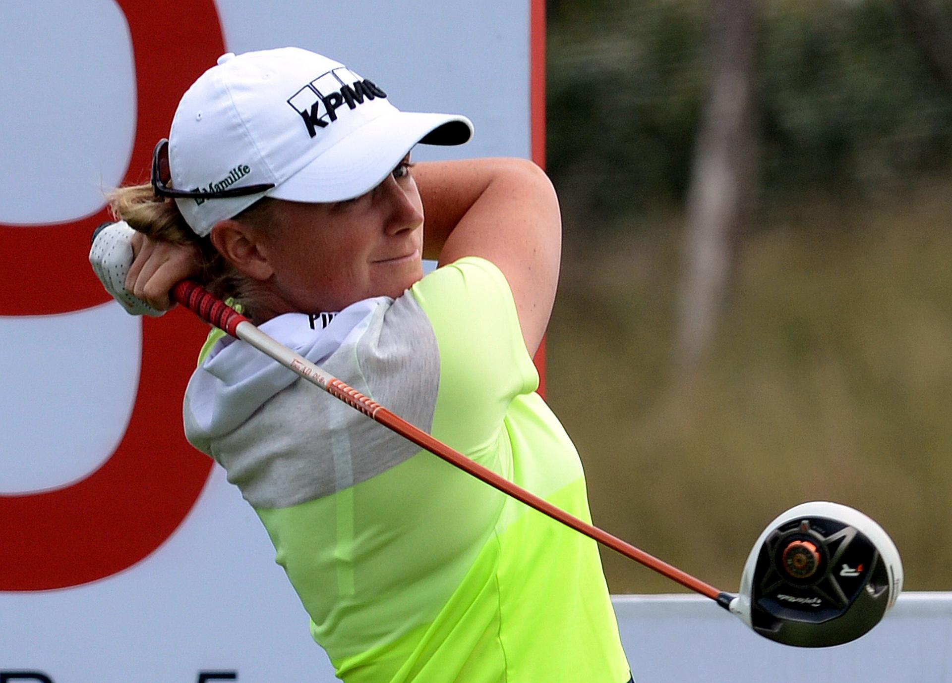 Stacy Lewis leads by one shot in Nankou, Beijing. Photo: AFP