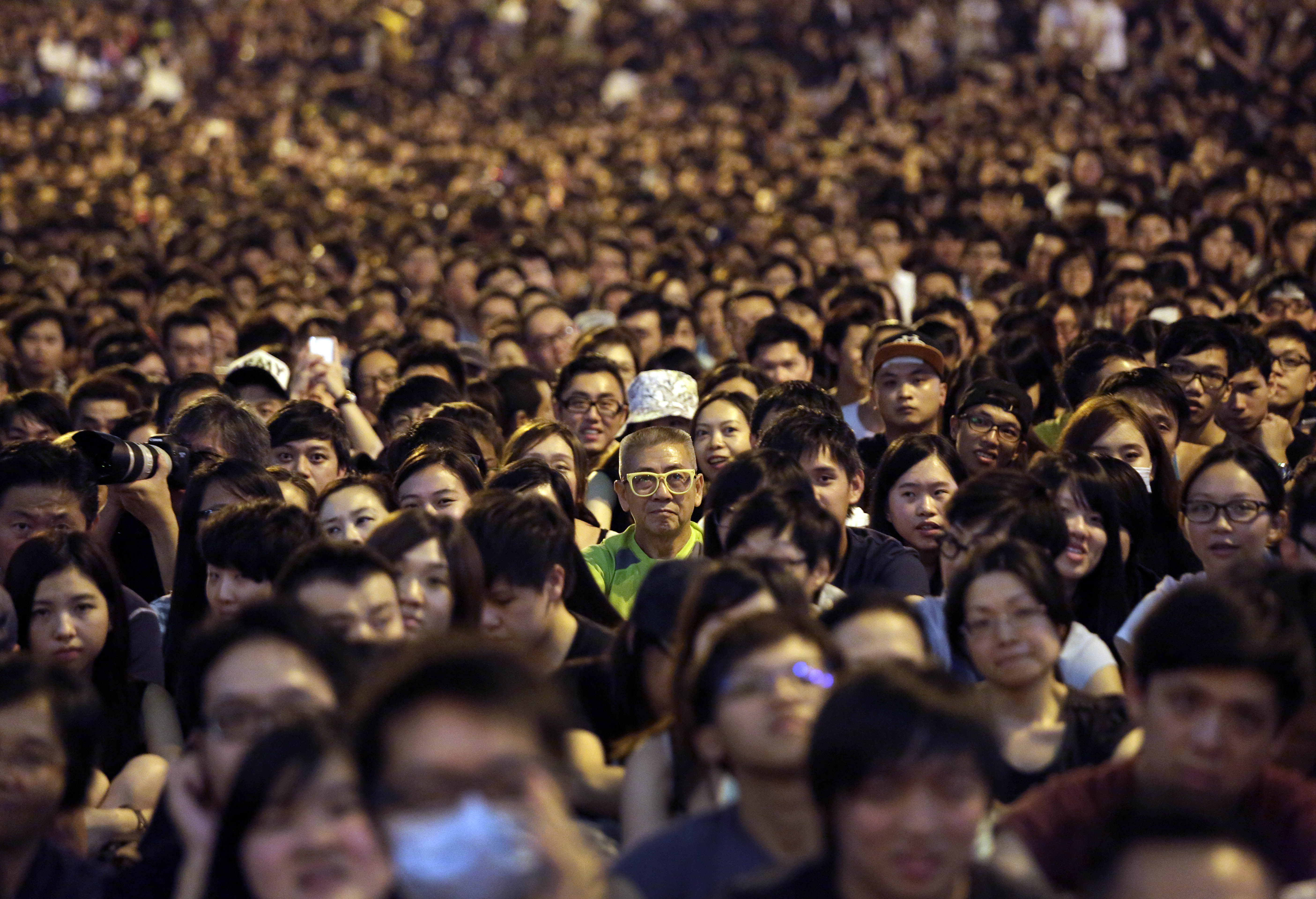 Demostrators gather in Admiralty. Photo: AP