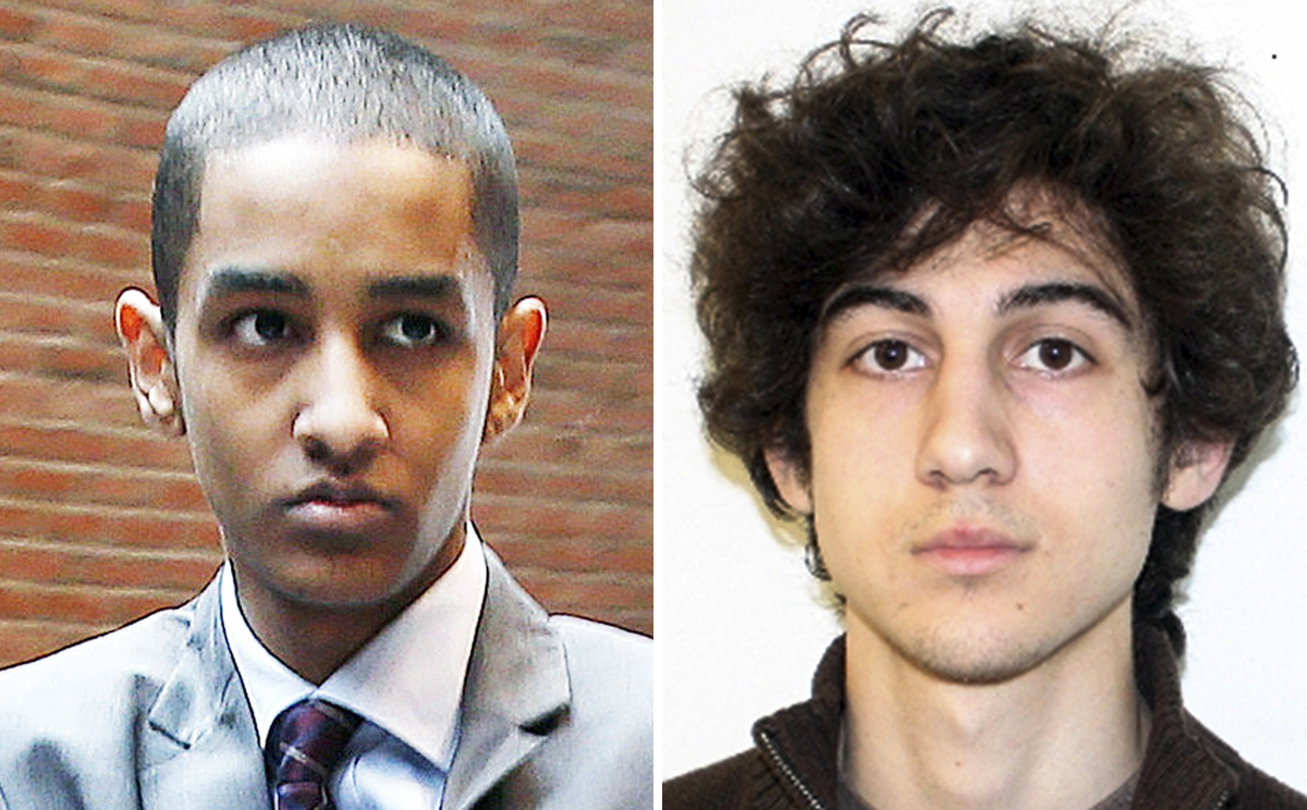 Robel Phillipos (left) is charged with lying to the FBI about being in Dzhokhar Tsarnaev's (right) dormitory room when two other friends removed Tsarnaev's backpack and other potential evidence. Photos: AP