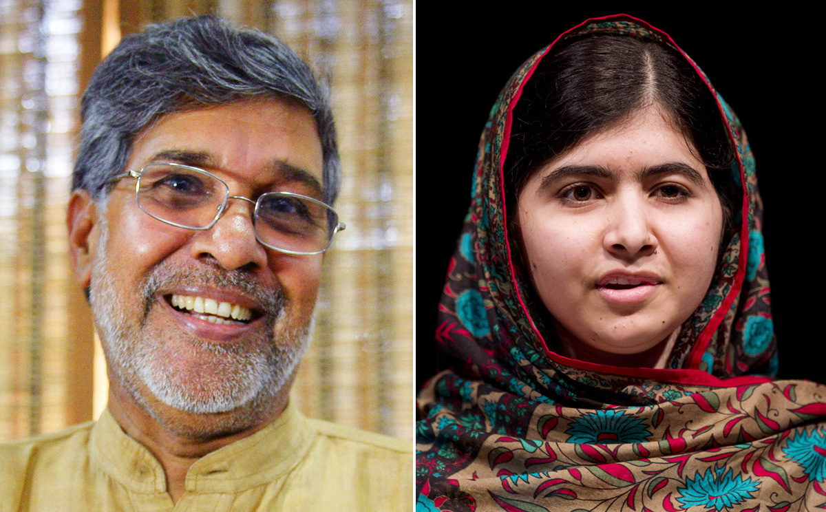 Indian activist Kailash Satyarthi (left) and Pakistani schoolgirl Malala Yousafzai.