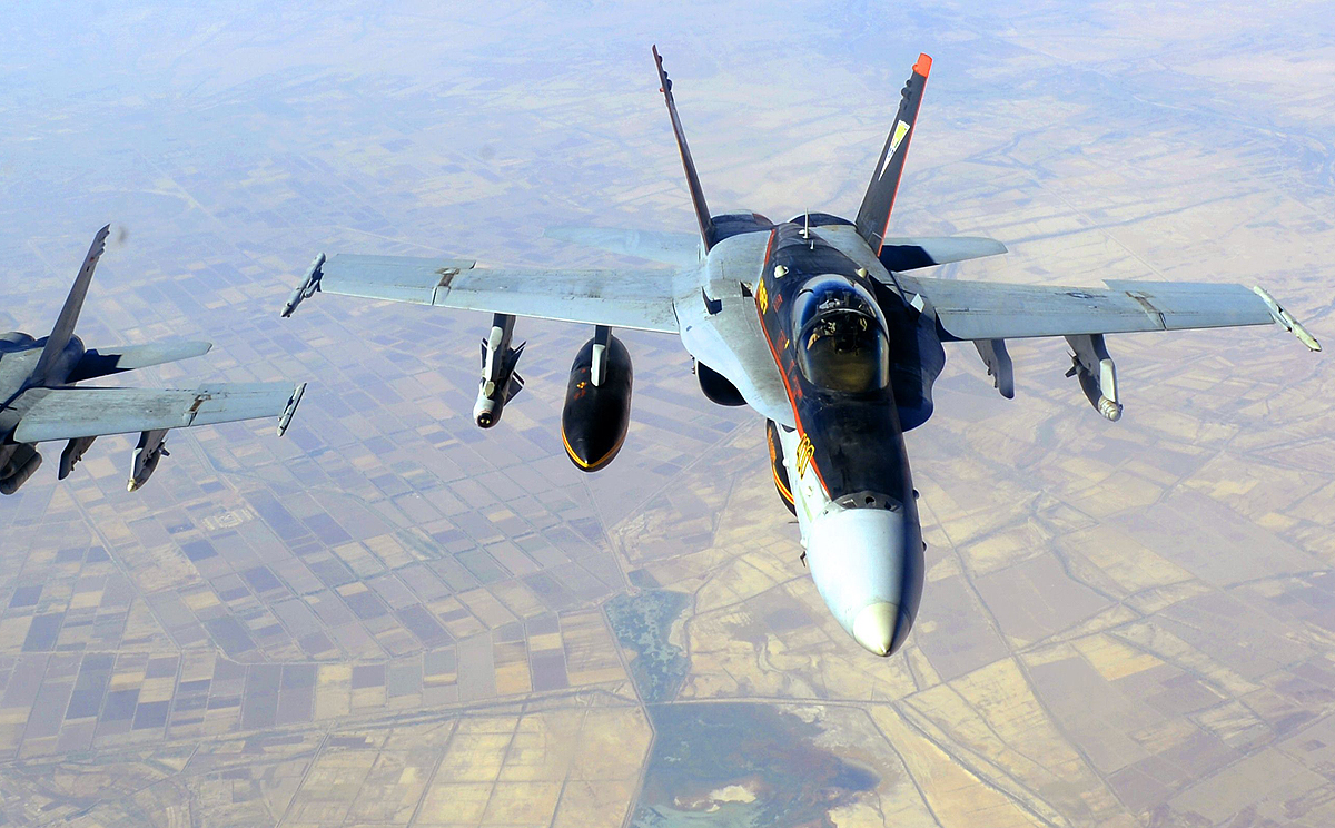 US Navy F/A-18 warplanes supporting operations against Islamic State militants over Iraq earlier this month. Photo: AFP