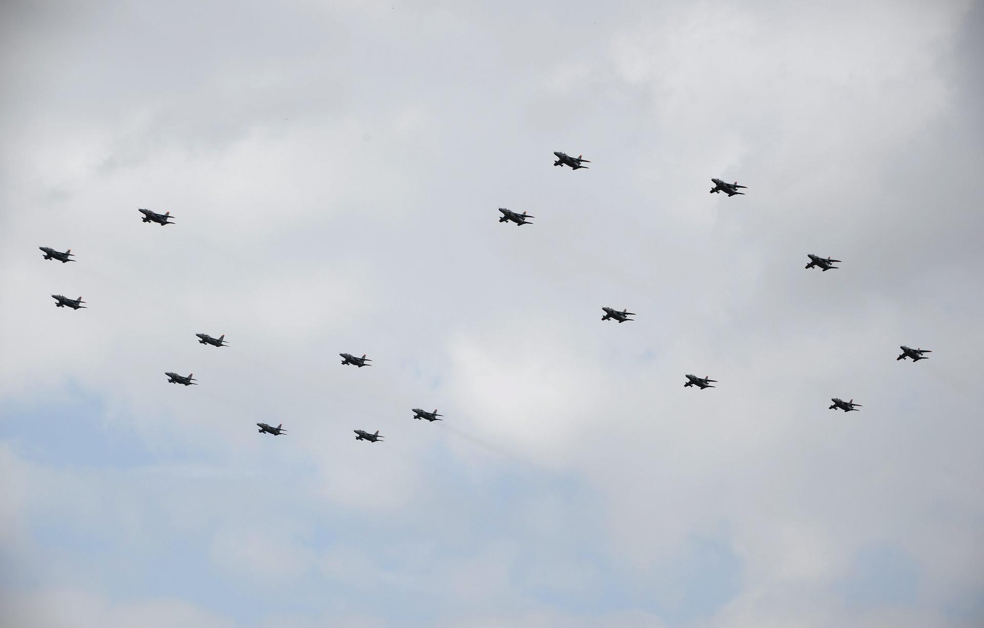 Japanese jets in formation.