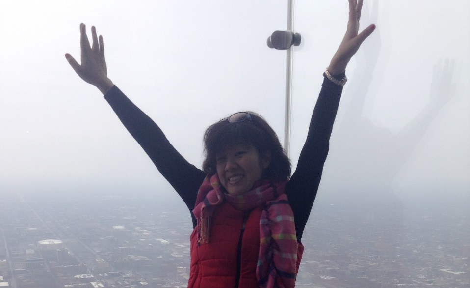 Pre-birthday celebration on top of the Willis Tower in Chicago. Photo: Amy Wu