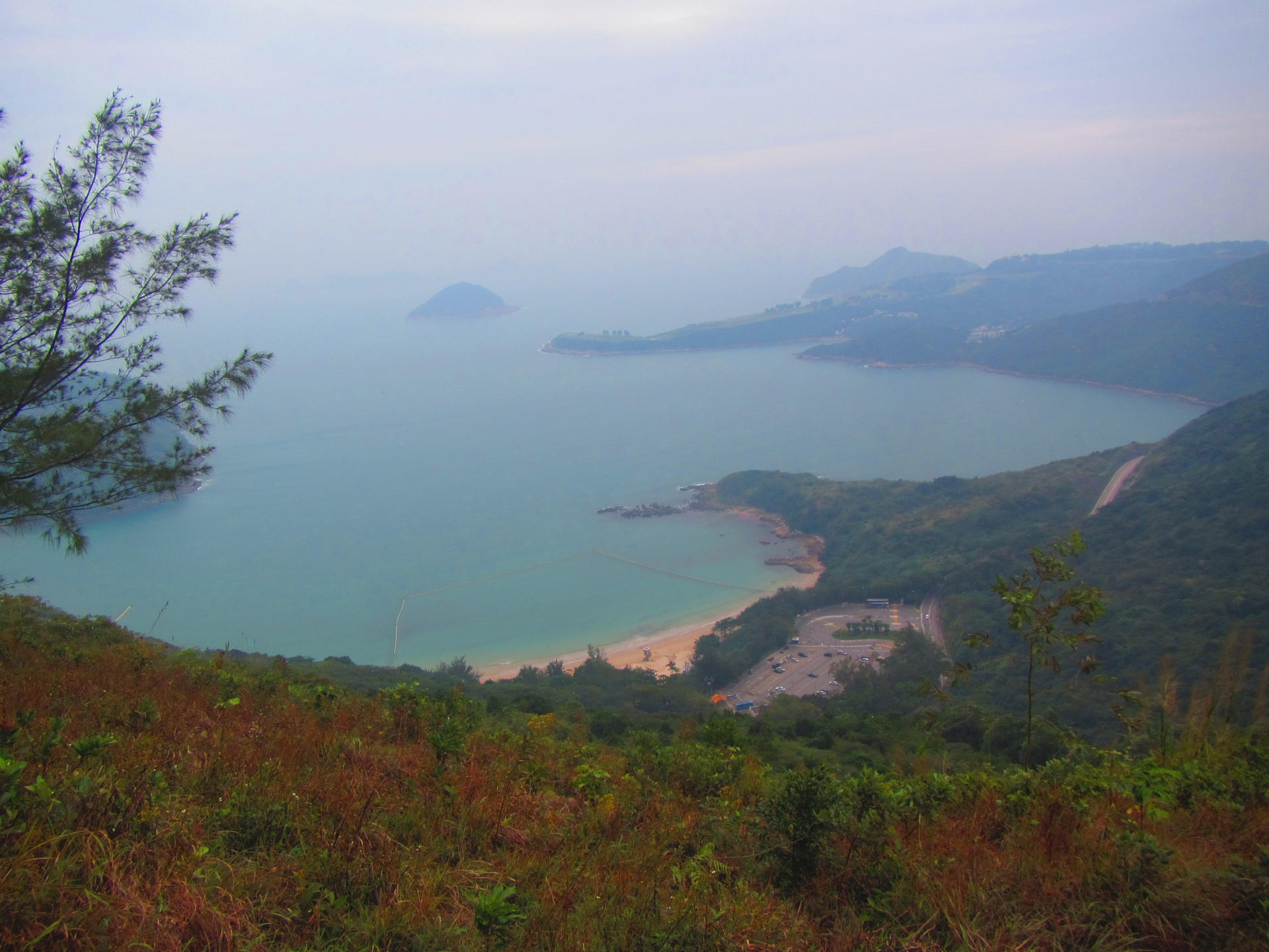 A view of Clear Water Bay from a hill trail