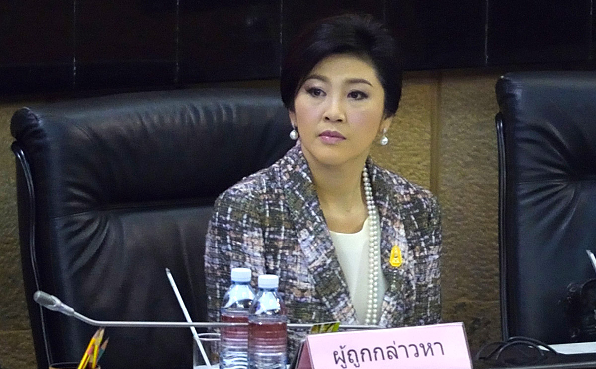 Yingluck Shinawatra faces the charges at the military-stacked National Legislative Assembly in Bangkok on Thursday. Photo: AFP