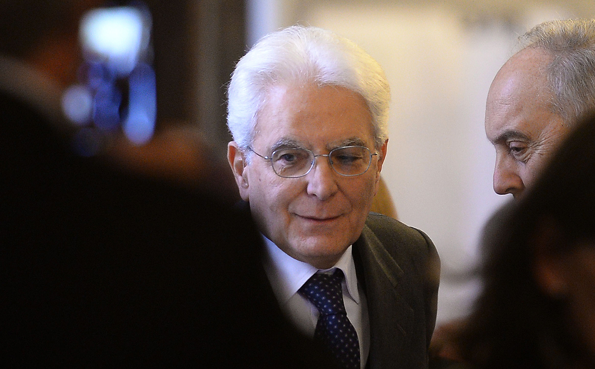 Newly-elected president of Italy, Sicilian judge Sergio Mattarella, arrives at the Constitutional Council in Rome on Saturday. Photo: AFP