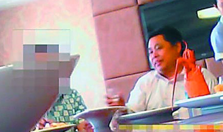 An image from the secretly filmed video of Liang Wenyong, a former Hebei province party boss, which went viral and led to his sacking. Photo: SCMP Pictures