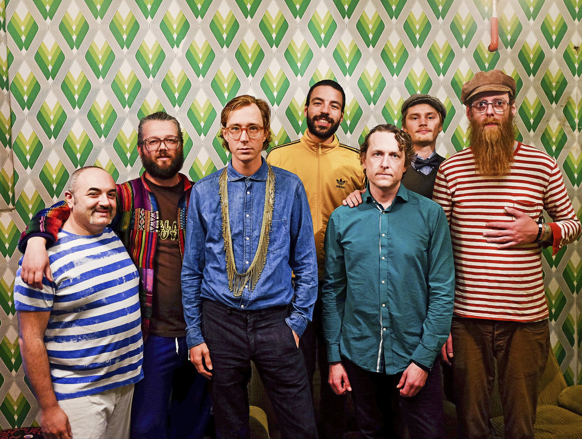Erlend Øye (third from left) with touring band The Rainbows. Photo: Jenne Grabowski