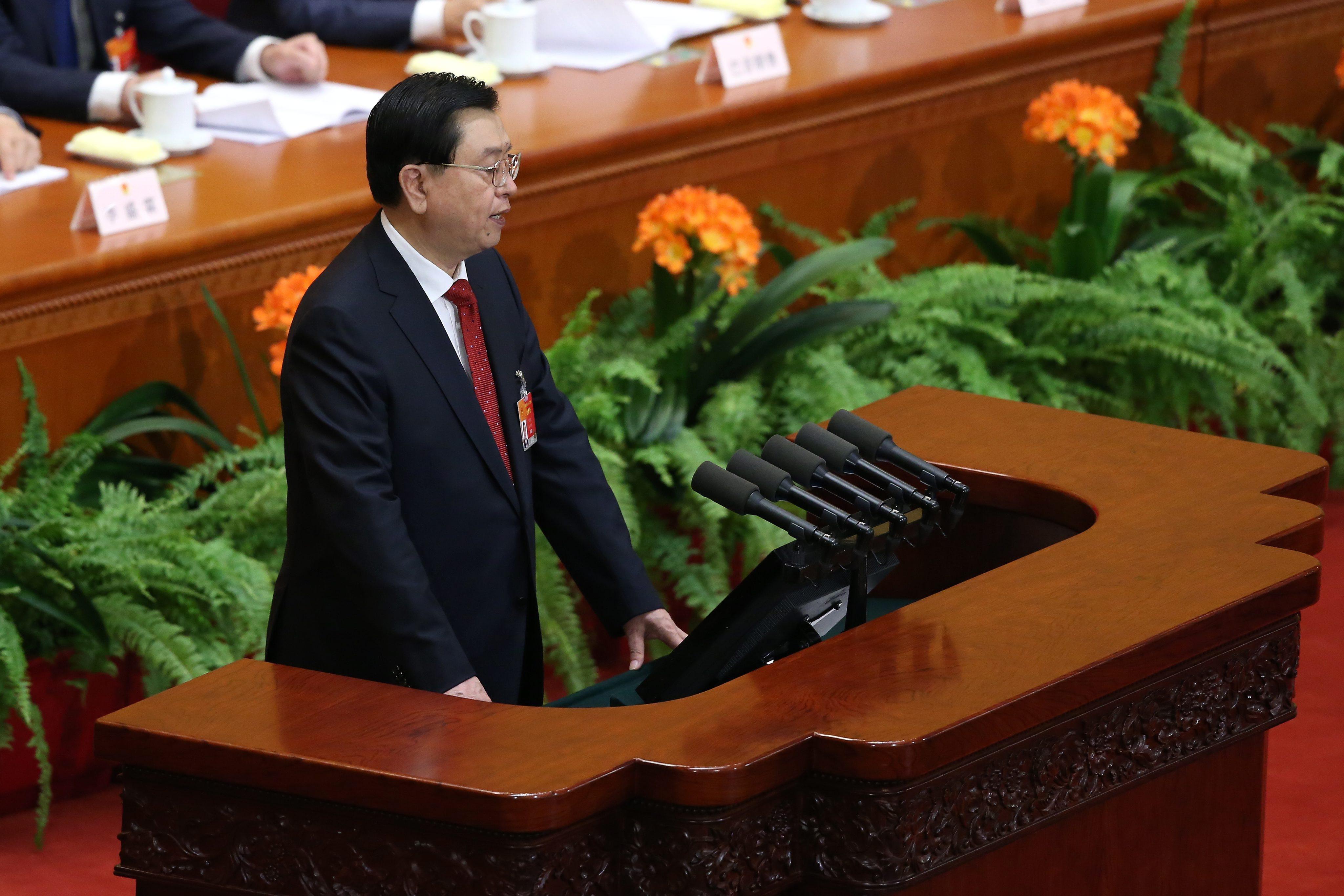 China's national legislature head Zhang Dejiang. Photo: EPA