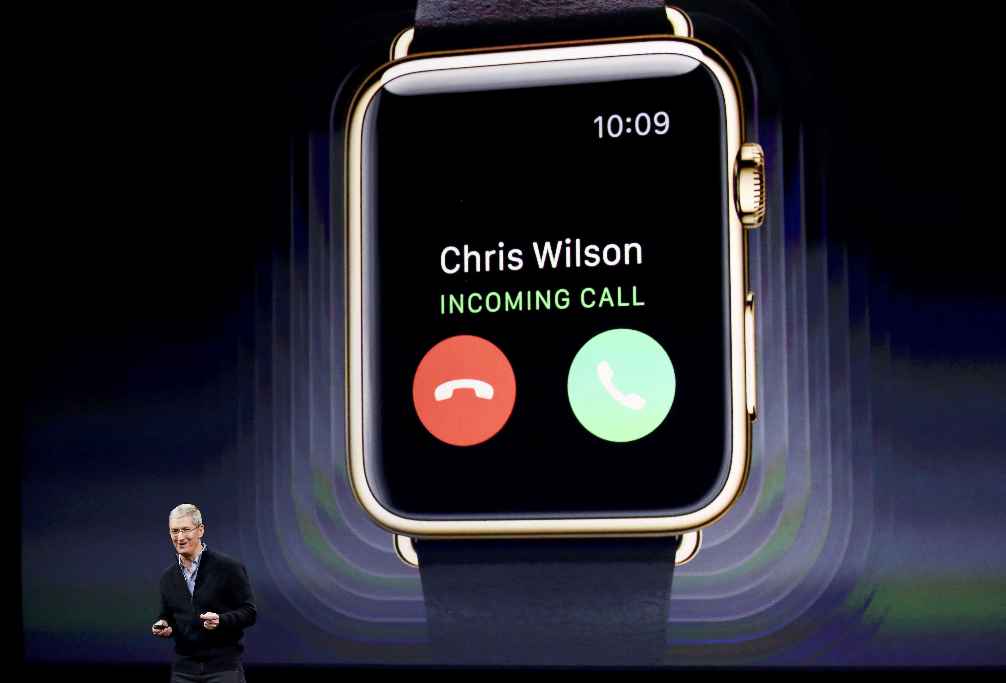 Apple CEO Tim Cook introduces the Apple Watch during an Apple event in San Francisco, California. Photo: Reuters
