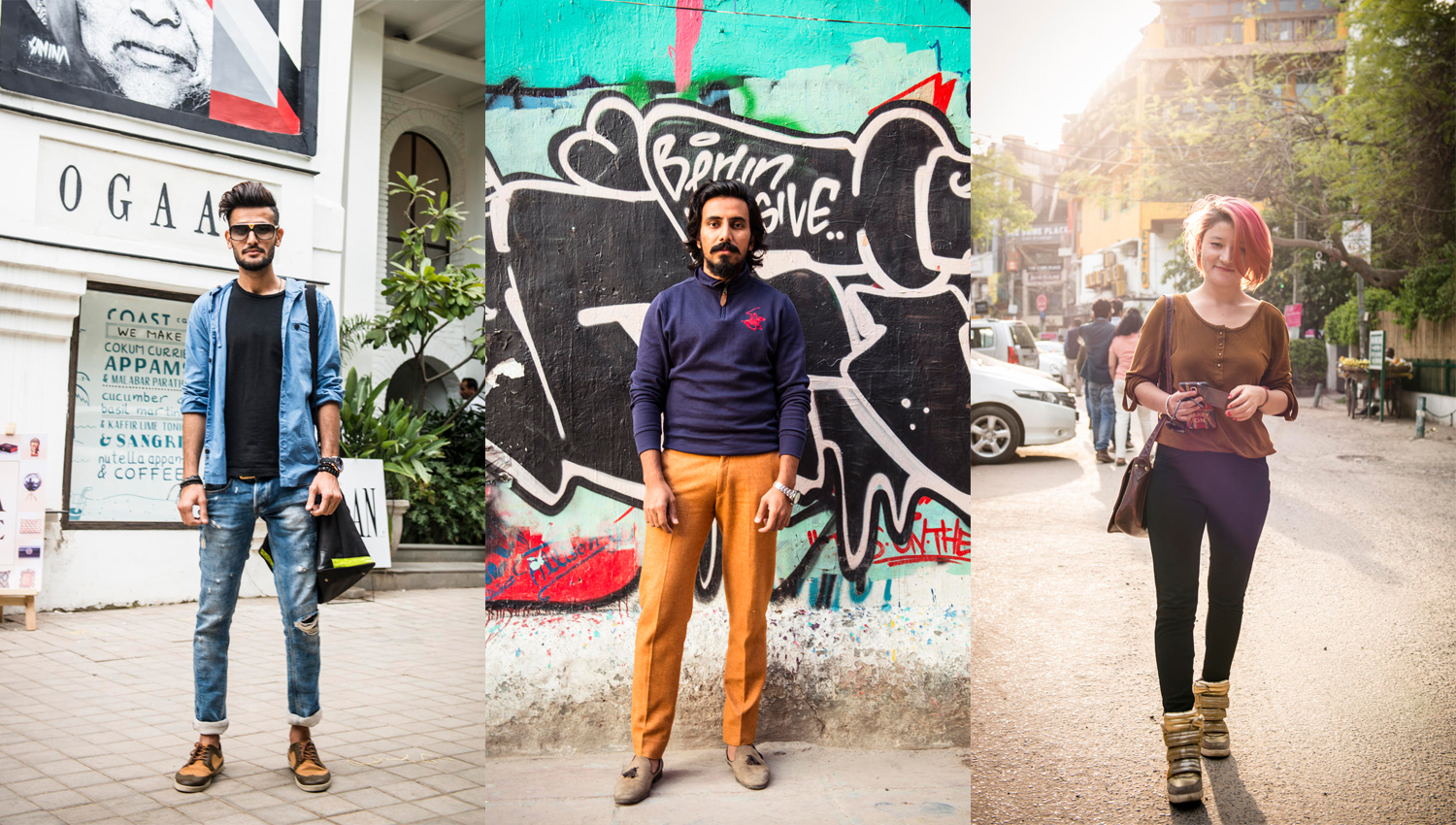 Urban outfits: Three looks on the street in New Delhi. Photos: Karan Kumar Sachdev