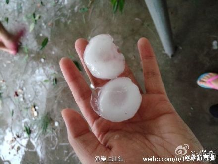 Shantou, 280km east of Hong Kong, was hit by an extraordinary hailstorm on Monday. Photo: SCMP Pictures