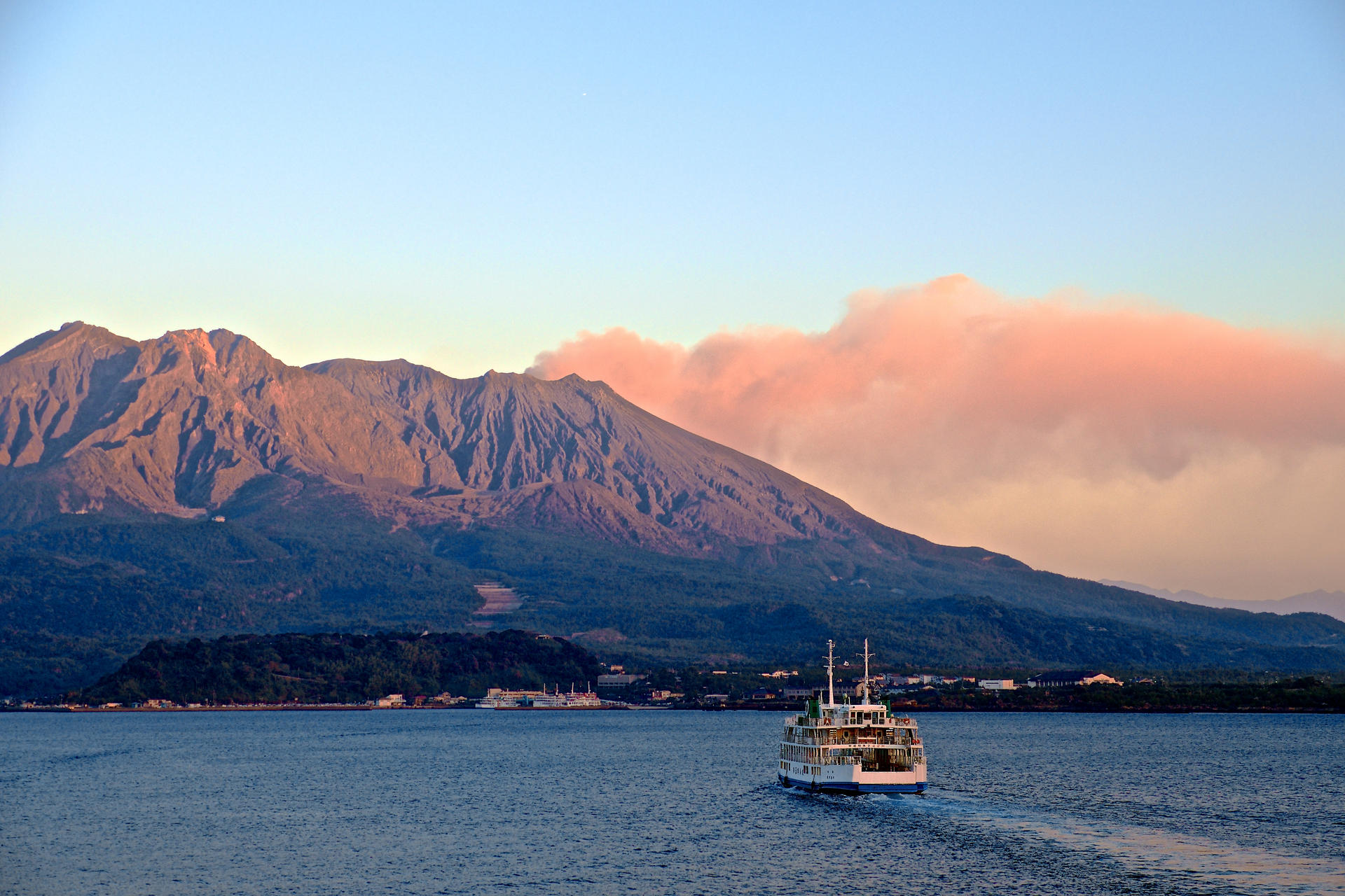 Sakurajima, or Cherry Blossom Island, a live volcano seen from Kagoshima harbour. Photos: Craig Lewis, Corbis