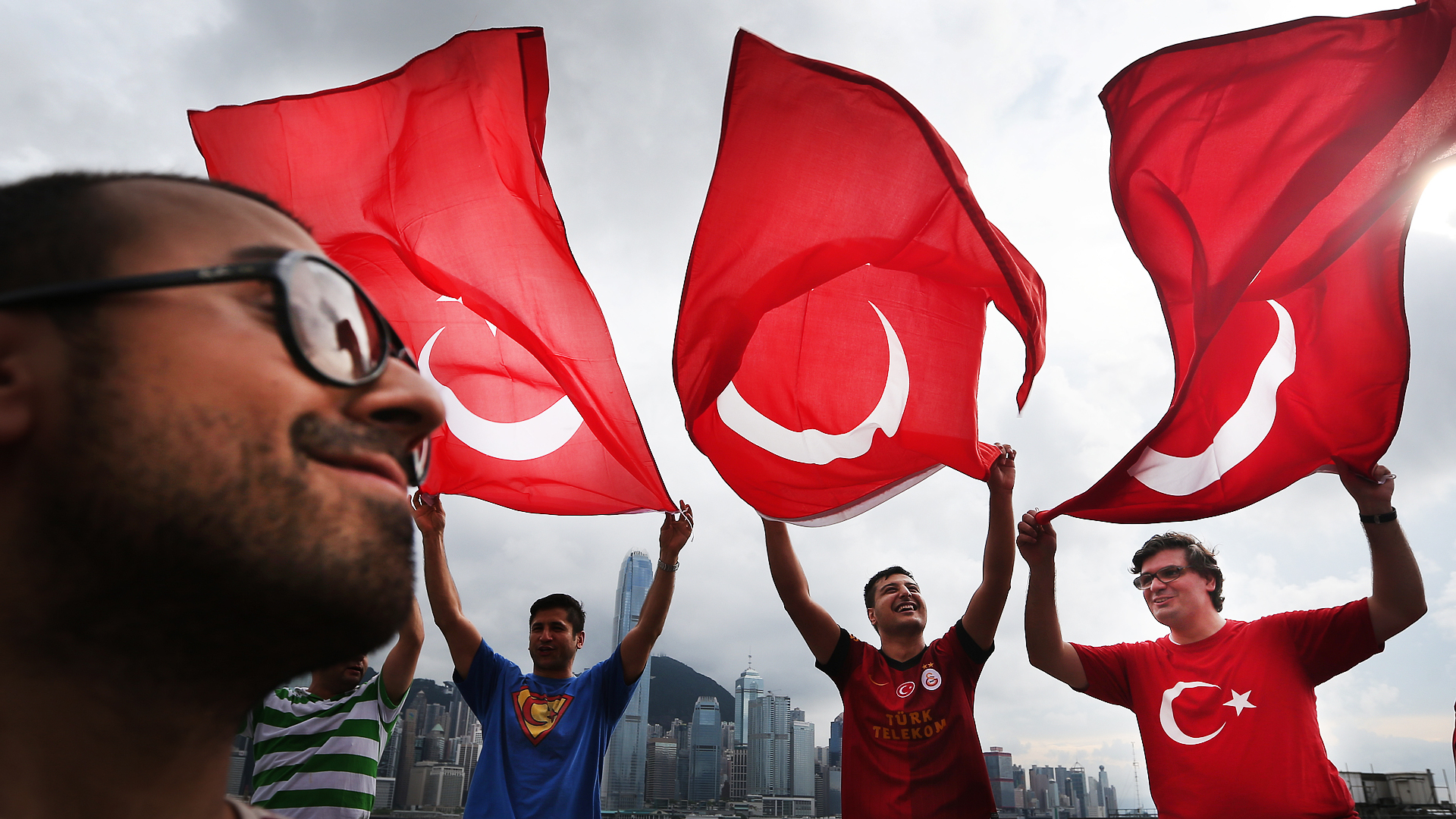 Turkish expats living in Hong Kong gather for a peaceful protest at the clock tower in Tsim Sha Tsui in support of protests in Istanbul against a public park being turned into a shopping mall in 2013. Photo: Sam Tsang