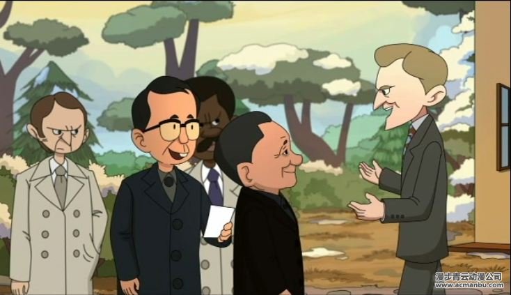The late Chinese leader Deng Xiaoping (second right) is the first Chinese leader to land on the silver screen in cartoon form.