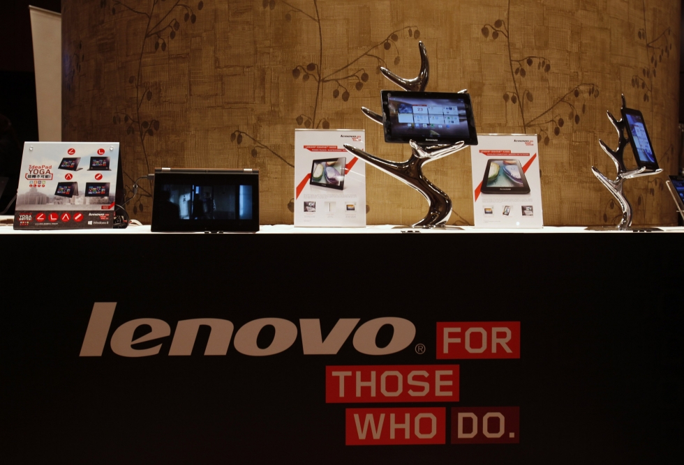 Lenovo smartphone and tablets as talk swirled it may partner with Baidu. Photo: Reuters