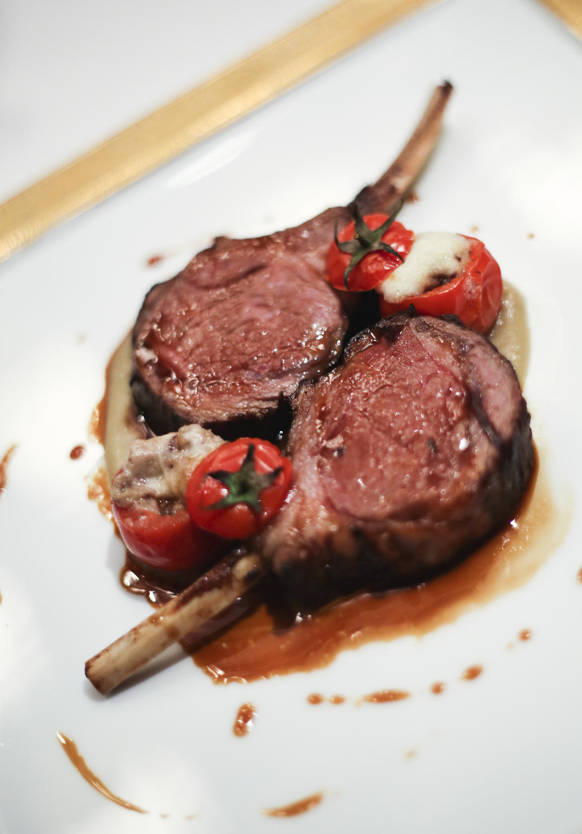 Lamb chops with stuffed cherry tomatoes from Don Alfonso 1890 at the Grand Lisboa.