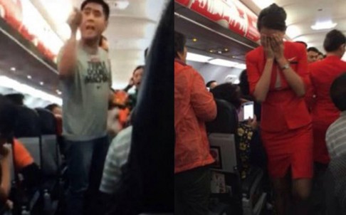 Unruly scenes on an AirAsia flight from Bangkok to Nanjing in December. The flight had to turn back because of the behaviour of a group of Chinese passengers. Photo: SCMP Pictures